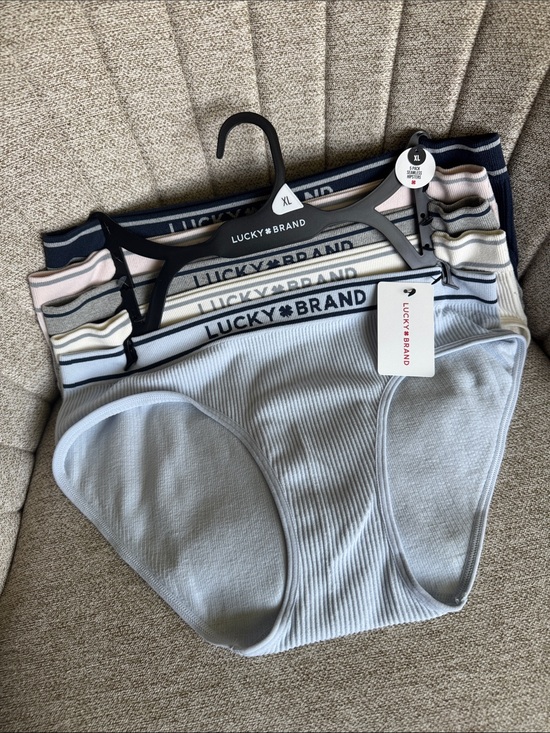 Lucky Brand Other - Lucky Brand Women's Ribbed Bikini Briefs - Light Blue & Navy Stripe (5-Pack)
